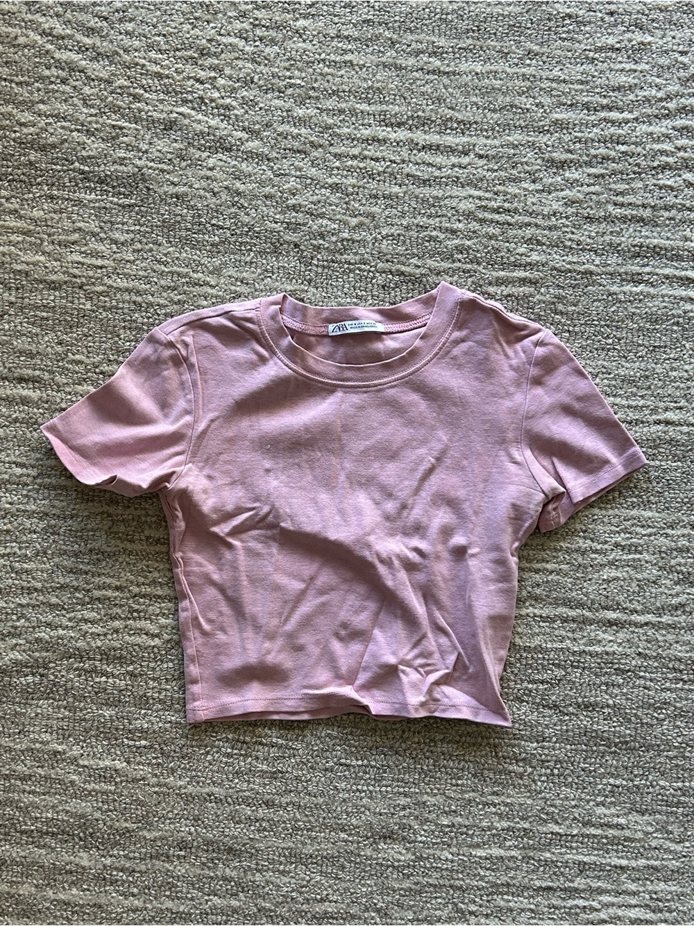 Zara Light Pink Crew Neck Tee